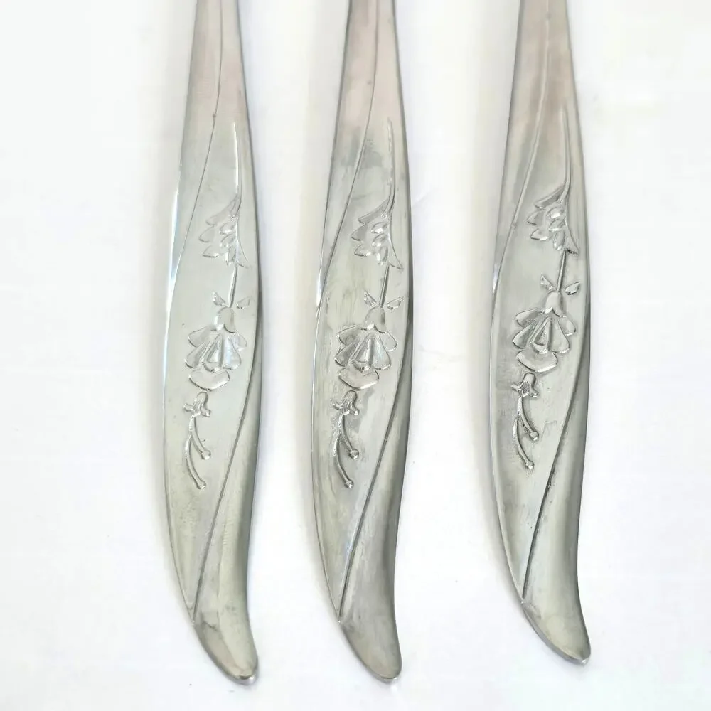 Castle Court RoseGlow 3 Dinner Forks Stainless Steel Japan Vintage Mid Century